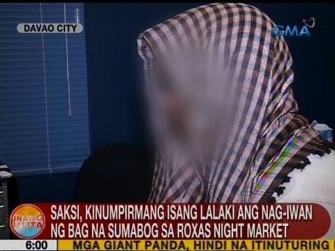 UB: Saksi, kinumpirmang isang lalaki ang nag-iwan ng bag na sumabog sa Roxas Night Market sa Davao