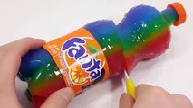 DIY How To Make Fanta Bottle Gummy Pudding Jelly Learn Colors Glitter Slime Clay Toys Crocodile Song
