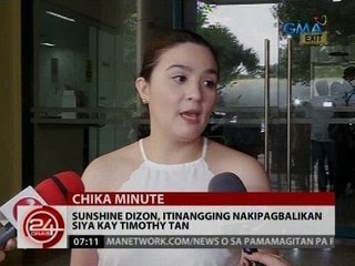 24 Oras: Sunshine Dizon, itinangging nakipagbalikan siya kay Timothy Tan