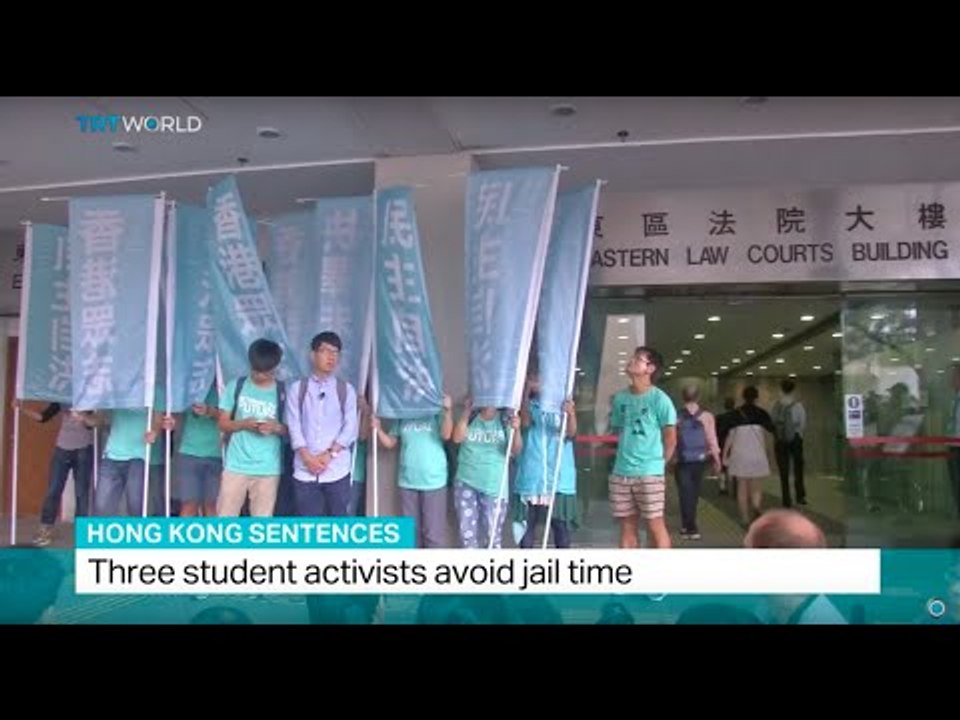 Hong Kong Sentences: Three student activists avoid jail time, Emma Smith reports