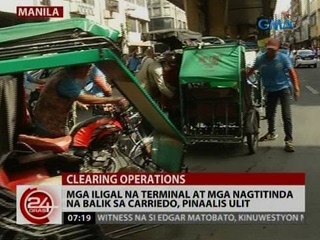 Descargar video: 24 Oras: Mga iligal na terminal at mga nagtitinda na balik sa Carriedo, pinaalis ulit