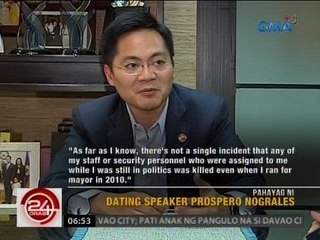 24 Oras: Pahayag ni dating Speaker Nograles