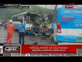 QRT: Tatlo, patay sa salpukan ng dalawang mini bus
