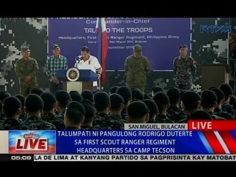 Talumpati ni Pang. Duterte sa First Scout Ranger Regiment Headquarters