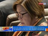 Sen. de Lima, marami raw nilabag na batas sa Senado ayon kay Sen. Manny Pacquiao