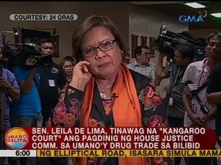 De Lima, tinawag na 'kangaroo court' ang pagdinig ng house justice comm.