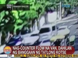 UB: Nag-counter flow na van, dahilan ng banggaan ng 3 kotse sa Las Piñas