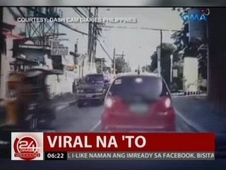 24 Oras: Rider ng motorsiklo, sumalpok sa pinto ng kotseng biglang binuksan sa gitna ng daan