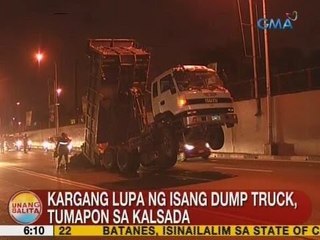 UB: Kargang lupa ng isang dump truck, tumapon sa kalsada