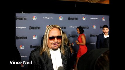 Vince Neil of The New Celebrity Apprentice with Arnold Schwarzenegger