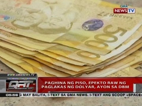 QRT: Paghina ng piso, epekto raw ng paglakas ng dolyar, ayon sa DBM