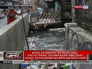 Baha sa bahagi ng Rizal Ave., halos isang talampakan ang taas