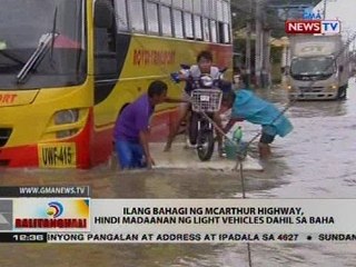 Ilang bahagi ng McArthur Highway, hindi madaanan ng light vehicles dahil sa baha