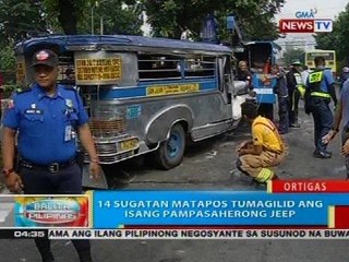 BP: 14 sugatan matapos tumagilid ang isang pampasaherong jeep