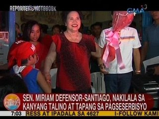 UB: Sen. Miriam Defensor-Santiago, nakilala sa kanyang talino at tapang sa pagseserbisyo