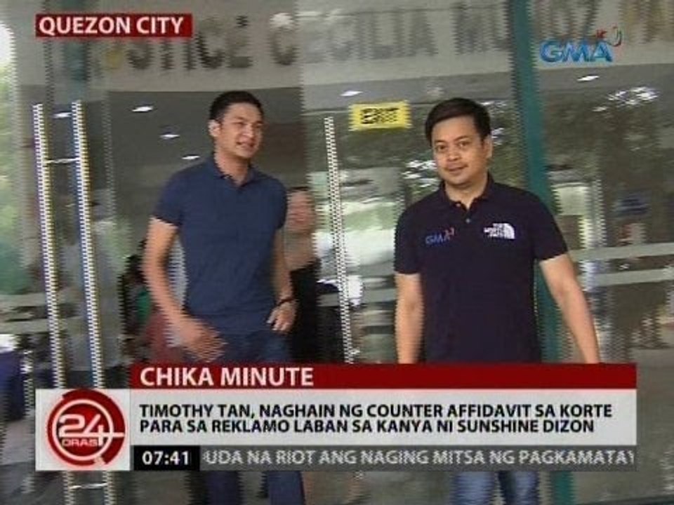 Timothy Tan, naghain ng counter affidavit sa korte para sa reklamo laban sa kanya ni Sunshine Dizon