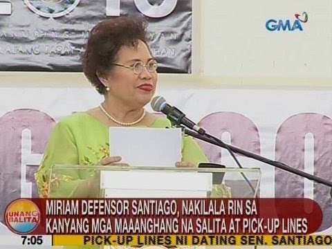 UB: Miriam Defensor Santiago, nakilala rin sa kanyang mga maaanghang na salita at pick-up lines