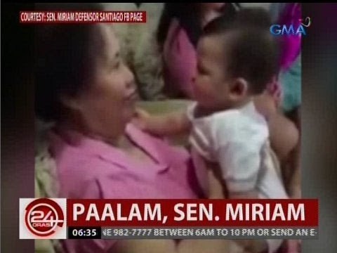 24 Oras: Dating Sen. Miriam Defensor-Santiago, malambing sa kanyang mga apo