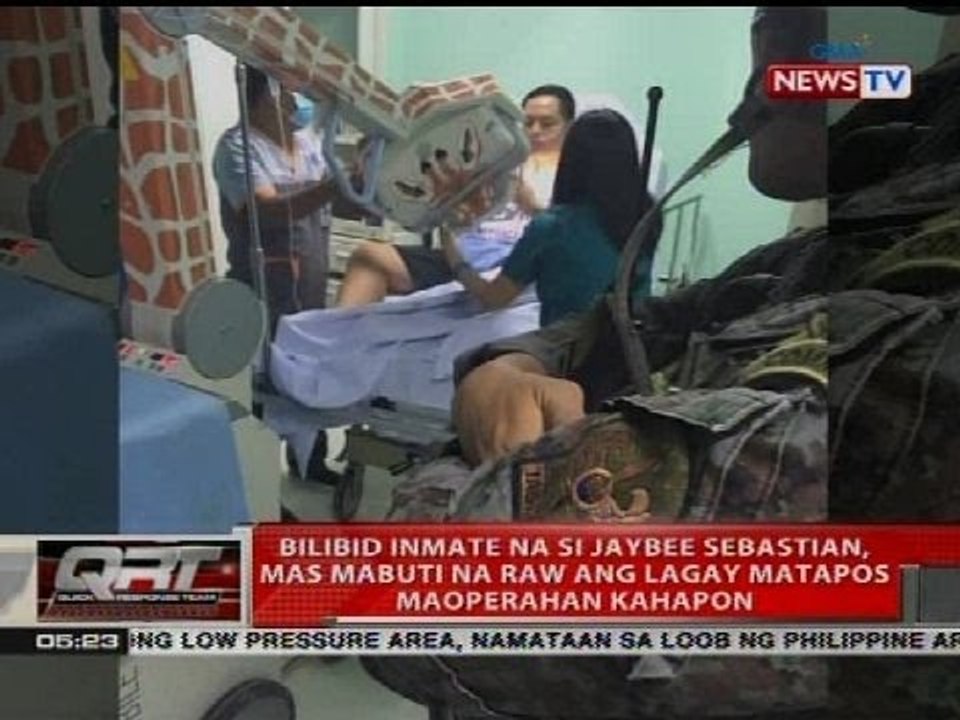 Bilibid inmate ni si Jaybee Sebastian, mas mabuti na raw ang lagay matapos maoperahan kahapon