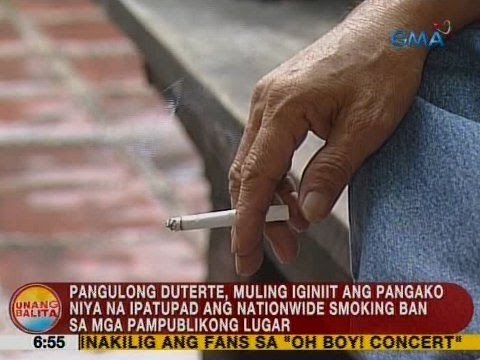 UB: Duterte, muling iginiit ang pangako niya na ipatupad ang nationwide smoking ban