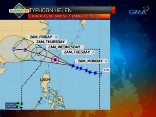 UB: Bagyong Helen, inaasahang magla-landfall sa Taiwan bukas ng hapon