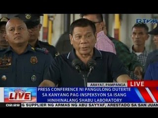 Presscon ni Pangulong Duterte sa kanyang pag-inspeksyon sa isang hinihinalang shabu laboratory