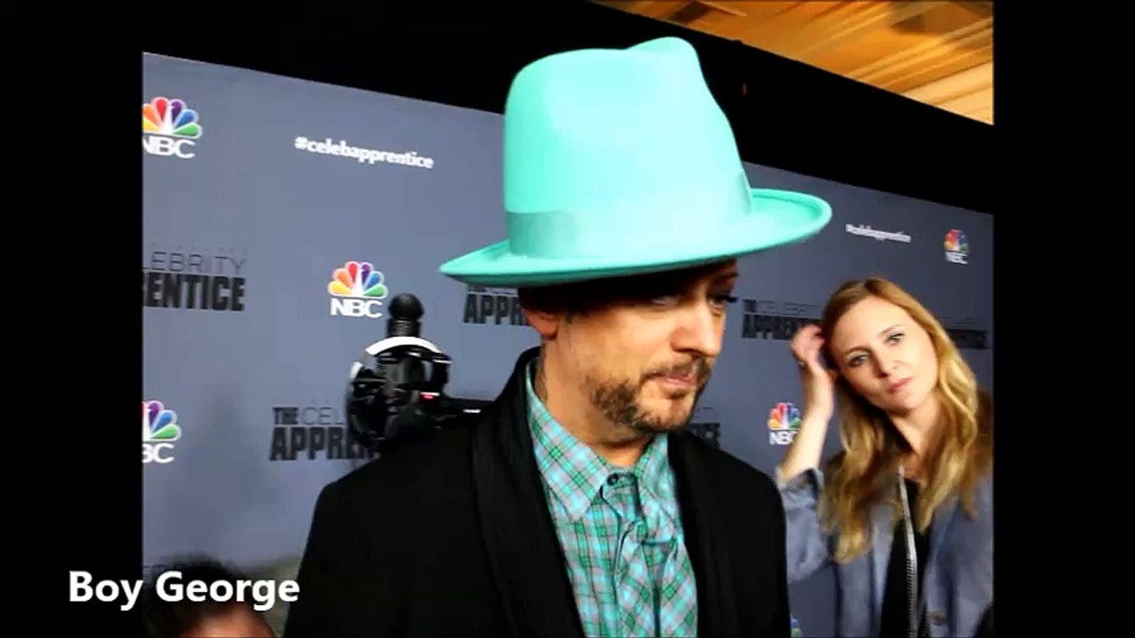 Boy George of The New Celebrity Apprentice with Arnold Schwarzenegger