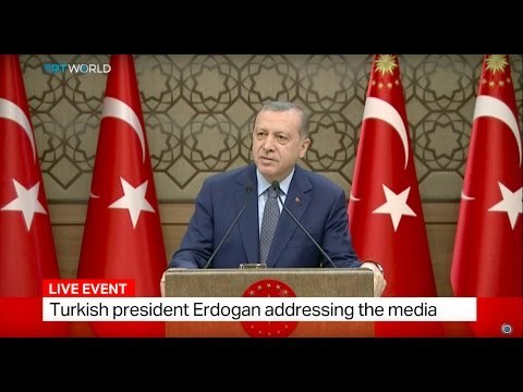 Turkish President Erdogan addressed the media