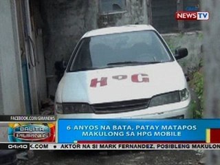 BP: 6-anyos na bata, patay matapos makulong sa HPG mobile