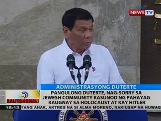 BT: Pangulong Duterte, nag-sorry sa Jewesh community