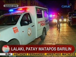 UB: Lalaki, patay matapos barilin sa Davao City
