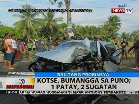 BT: Kotse, bumangga sa puno; 1 patay, 2 sugatan