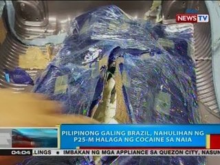 BP: Pilipinong galing Brazil, nahulihan ng P25-M halaga ng cocaine sa NAIA