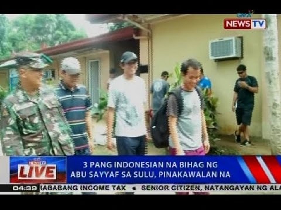 NTVL: 3 pang Indonesian na bihag ng Abu Sayyaf sa Sulu, pinakawalan na