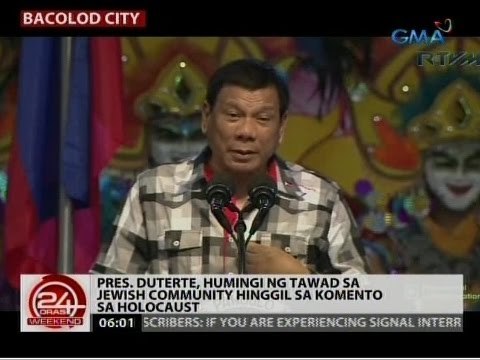 24 Oras: Pres. Duterte, humingi ng tawad sa Jewish community hinggil sa komento sa holocaust