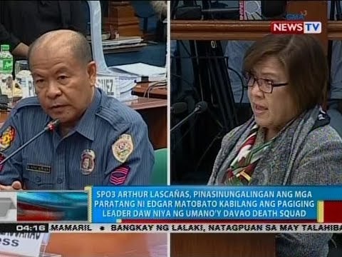 BP: SP03 Arthur Lascañas, pinasinungalingan ang mga paratang ni Edgar Matobato