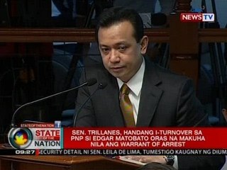 SONA: Trillanes, handang i-turnover sa PNP si Matobato oras na makuha nila ang warrant of arrest