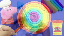 LOLLIPOP Play Doh Toys! - Peppa Pig watch Make rainbow lollipop playdoh FUN