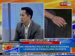 NTG: No-smoking policy EO, nakatakdang lagdaan ni Pangulong Duterte