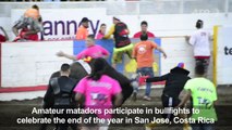 Costa Ricans take part in bullfights for end of year celebration