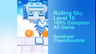 Rolling Sky Level 10 100% Complete All 20 gems