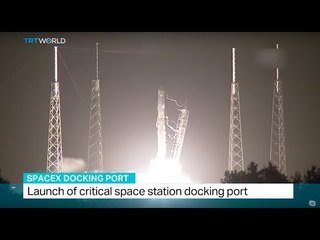 Launch of critical space station docking port