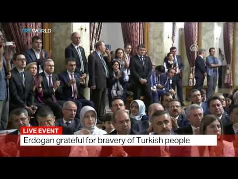 President Erdogan speaking in parliament