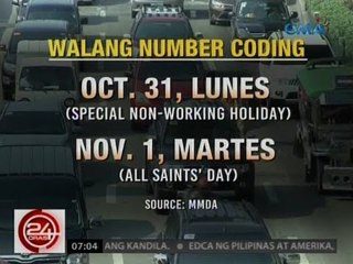 24 Oras: Number coding, suspendido sa Metro Manila sa Undas