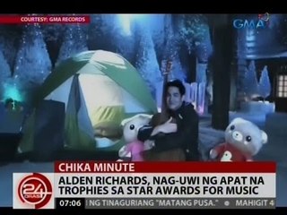 24 Oras: Alden Richards, nag-uwi ng apat na trophies mula sa Star Awards for Music