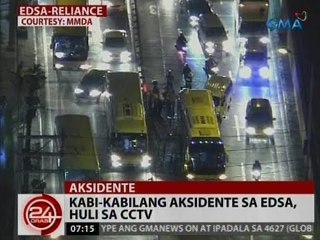 24 Oras: Kabi-kabilang aksidente sa EDSA, huli sa CCTV