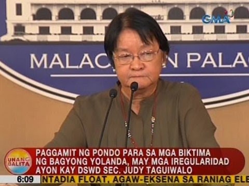 UB: Paggamit ng pondo para sa Yolanda victims, may mga iregularidad ayon kay DSWD Sec. Taguiwalo