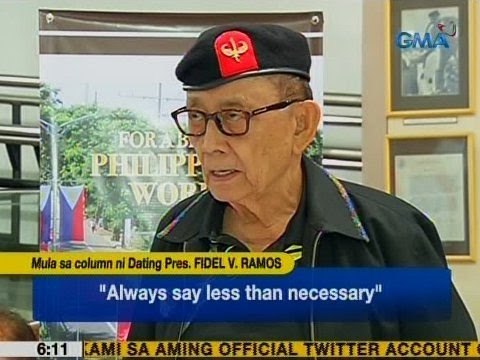 UB: FVR, muling nagbigay ng payo kay Pres. Duterte