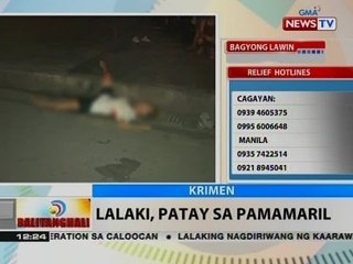 BT: Lalaki, patay sa pamamaril