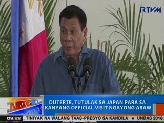 NTG: Pres. Duterte, tutulak sa Japan para sa kanyang official visit ngayong Martes